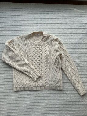 Wool Uniqlo Cable Knit Sweater
